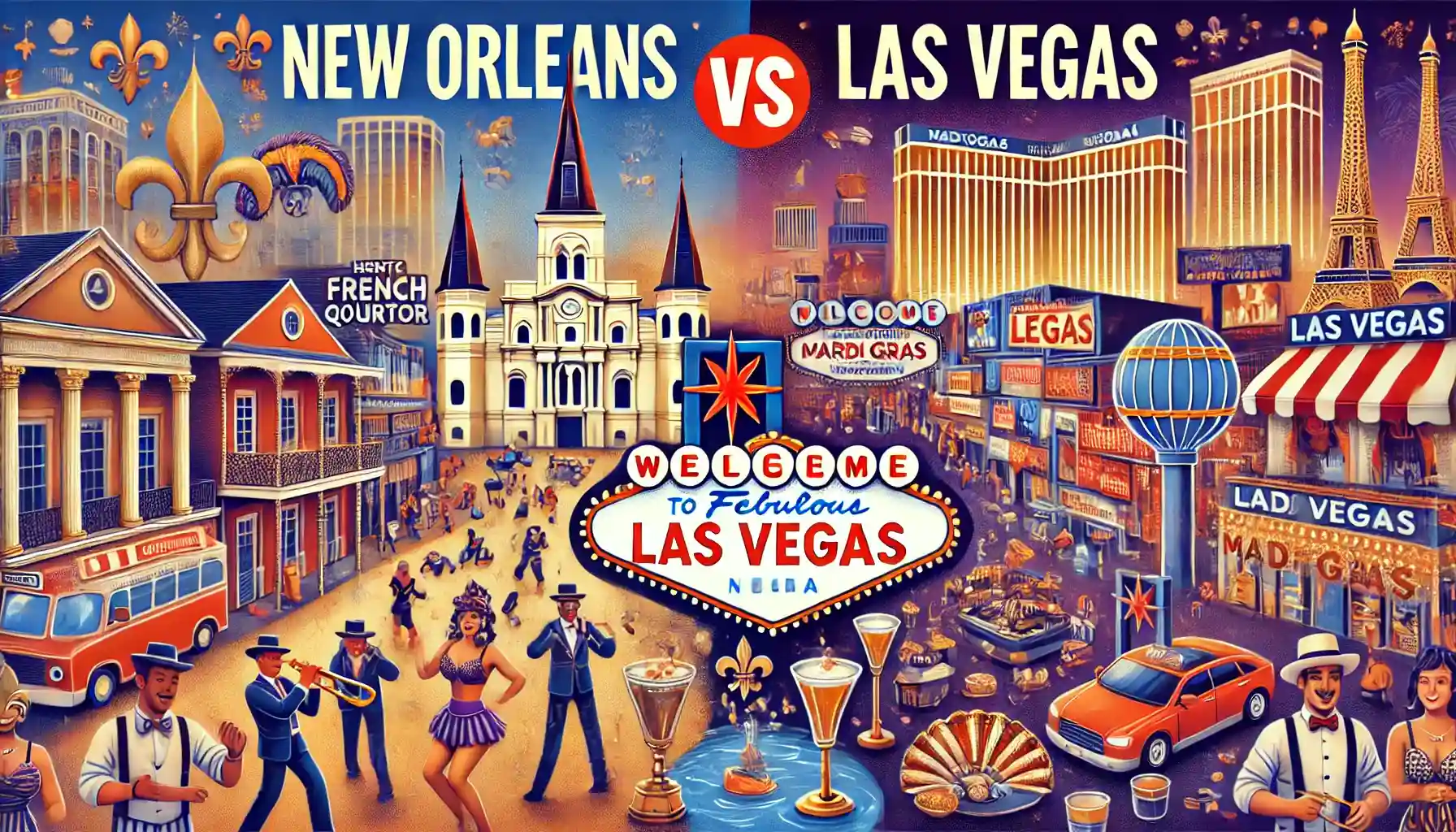 Should I Visit New Orleans or Las Vegas? Which is Better for Food, Nightlife, Music, and Couples? Which is Cheaper? Which is More Expensive?